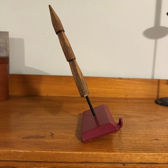 Primitive  Wood Christmas Tree Stocking Holder - Picture 6 of 7